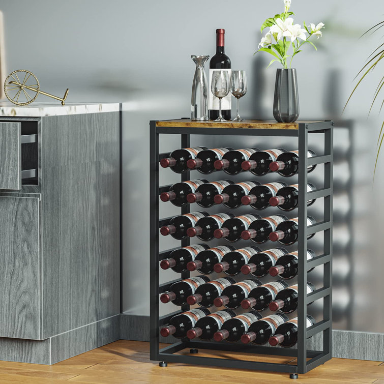 Borough Wharf Conneautville 30 Bottle Floor Wine Bottle Rack in Black Reviews Wayfair.ie